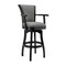 Armen Living Raleigh 26" Counter Height Swivel Gray Faux Leather and Black Wood Arm Bar Stool LCRABAARBLGR26 - alternate 1